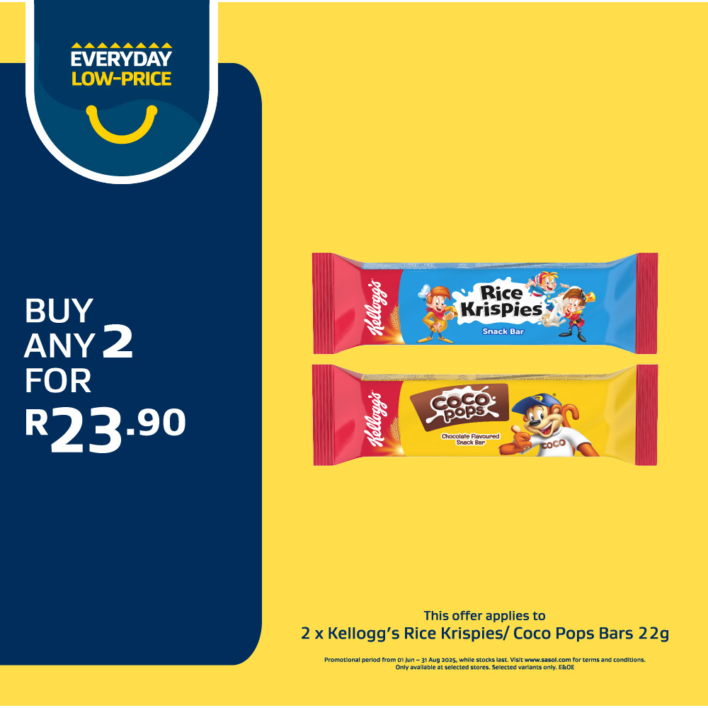 2 x Kelloggs Rice Krispies- Coco Pops Bars 22g