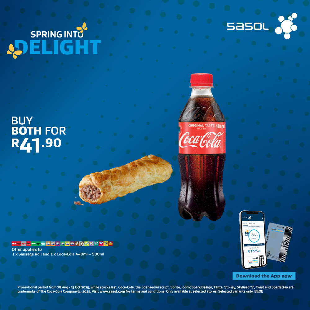 1 x Sausage Roll and 1 x Coca-Cola 440ml-500ml