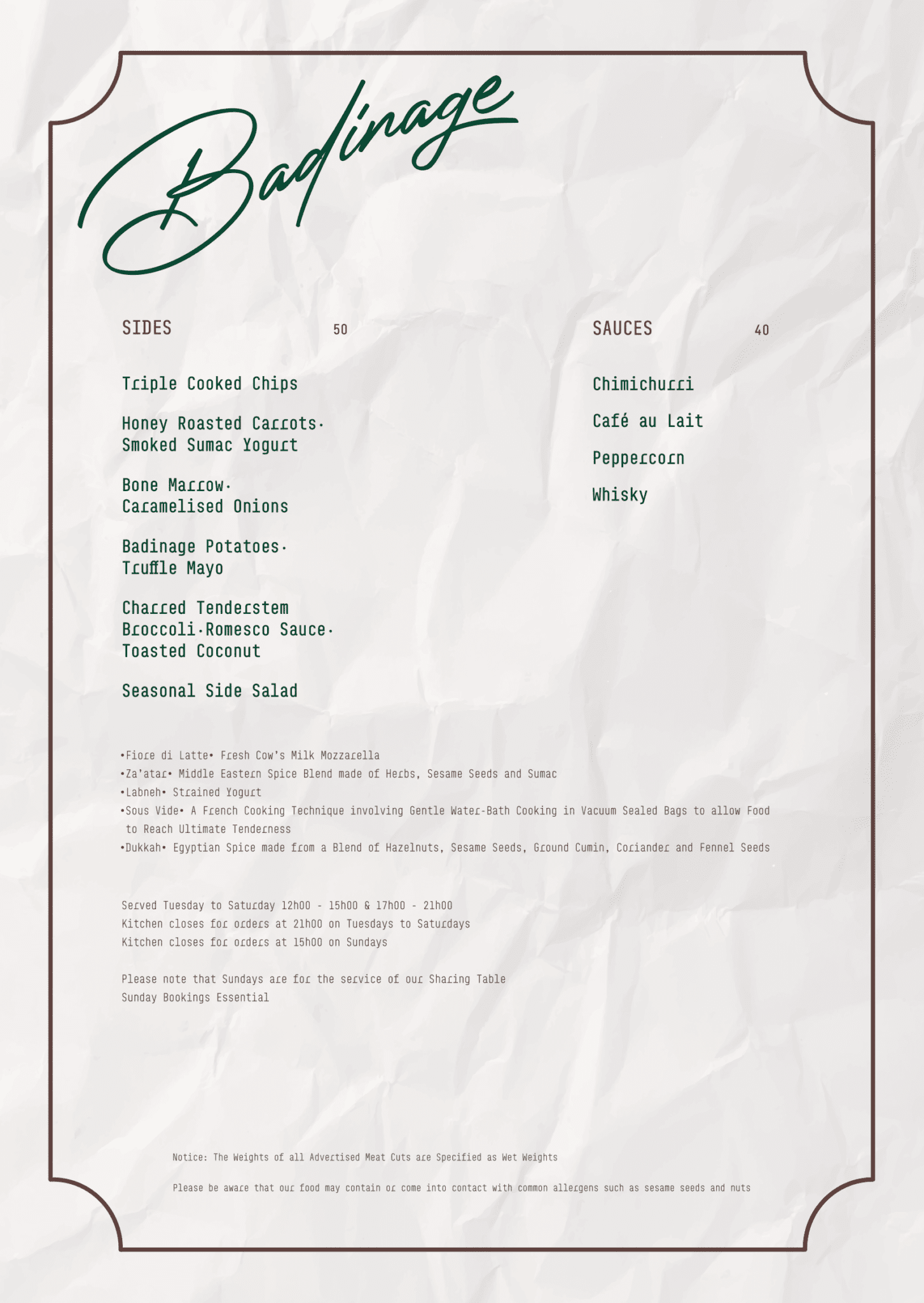 Badinage Silverlakes Main Menu