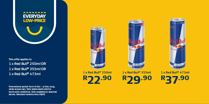1 x Red Bull 250ml or 1 x Red Bull 355ml OR 1 x Red Bull 473ml (1)