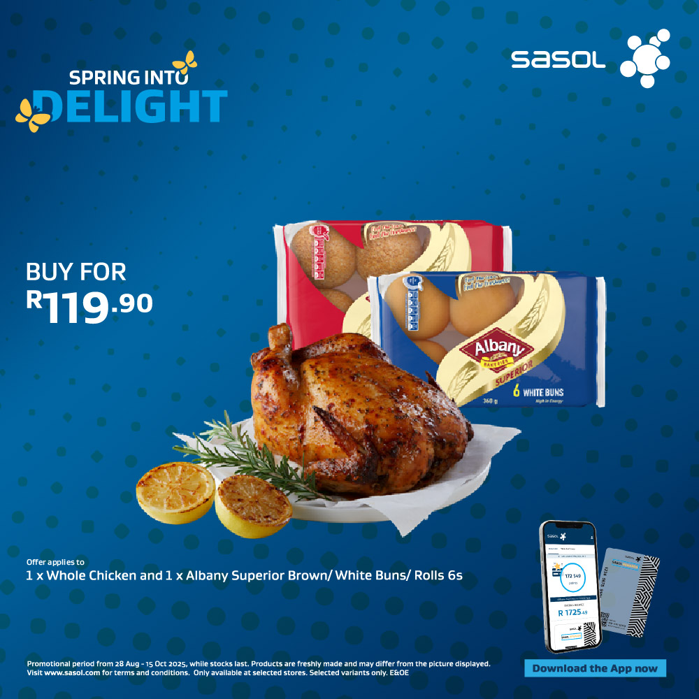 1 x Whole Chicken and 1 x Albany Superior Brown- White Buns- Rolls 6s