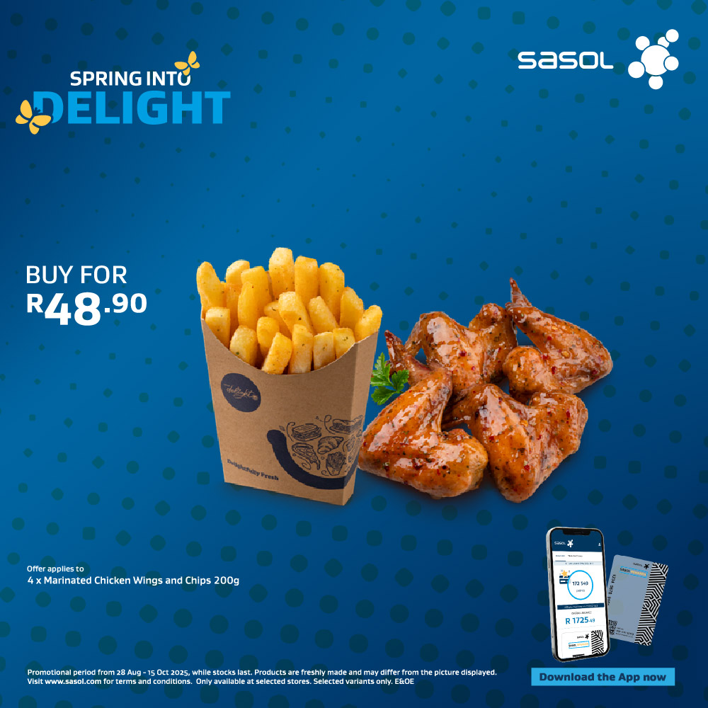 4 x Marinated Chicken Wings and Chips 200g