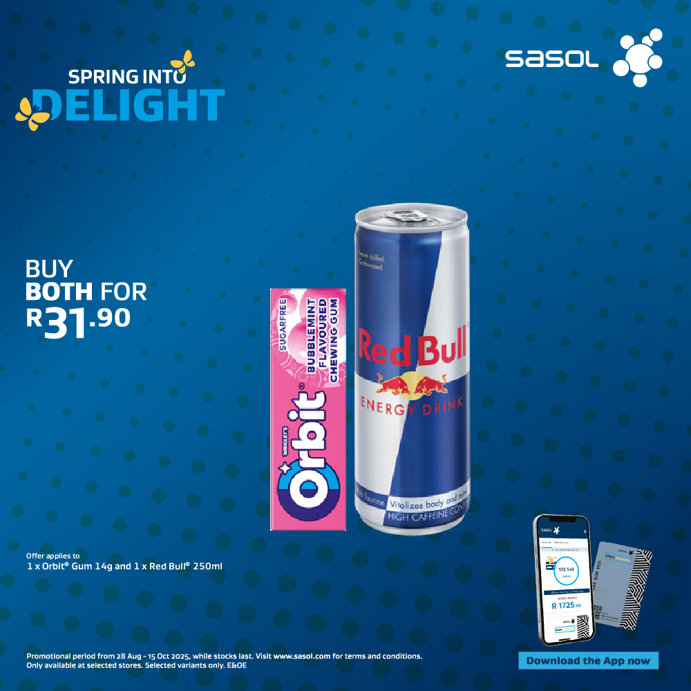 1 x Orbit Gum 14g and 1 x Red Bull 250ml