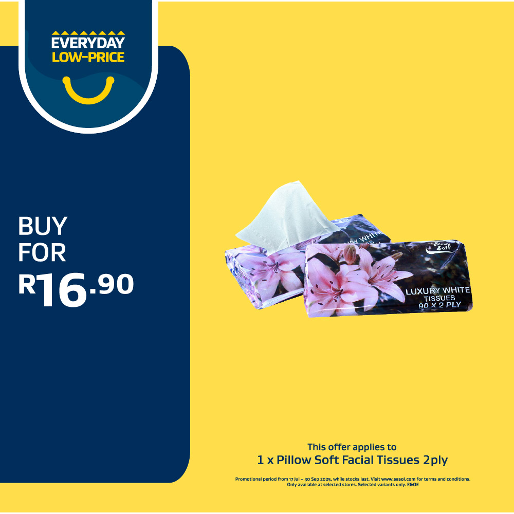 1 x Pillow Soft Facial Tissues 2ply