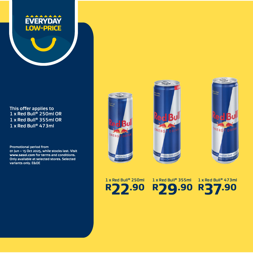 1 x Red Bull 250ml,355ml OR 473ml