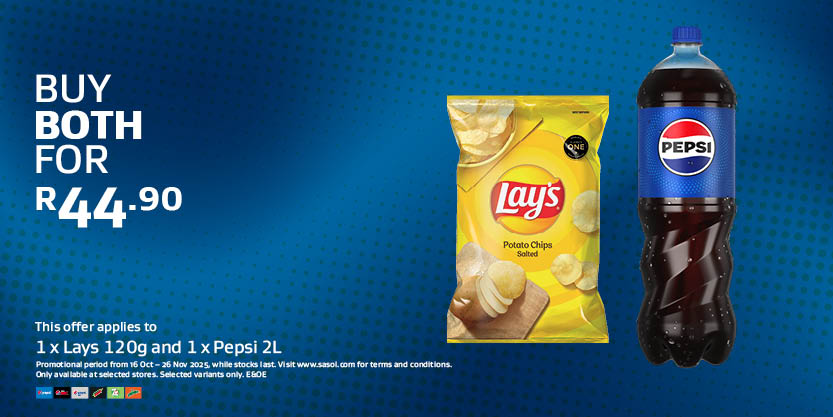 1 x Lays 120g and 1 x Pepsi 2L