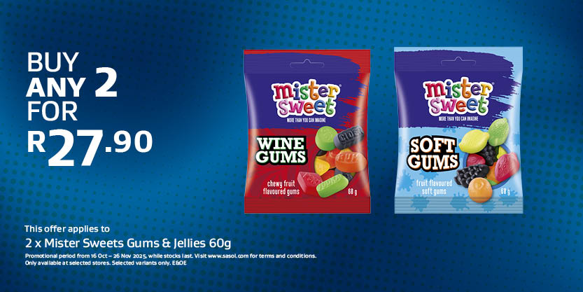 2 x Mister Sweet Gums & Jellies 60g