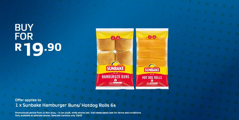 1 x Sunbake Hamburger Buns- Hotdog Rolls 6s