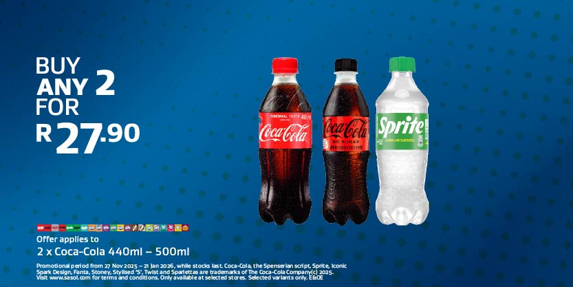 2 x Coca-Cola 440ml-500ml