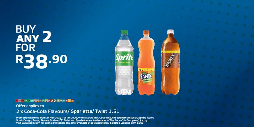 2 x Coca-Cola Flavours- Sparletta-Twist 1.5L