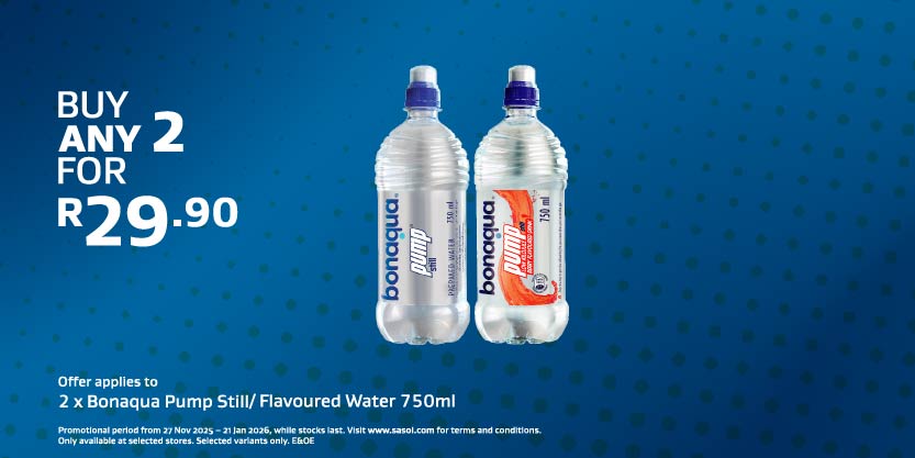 2 x Bonaqua Pump Still- Flavoured Water 750ml