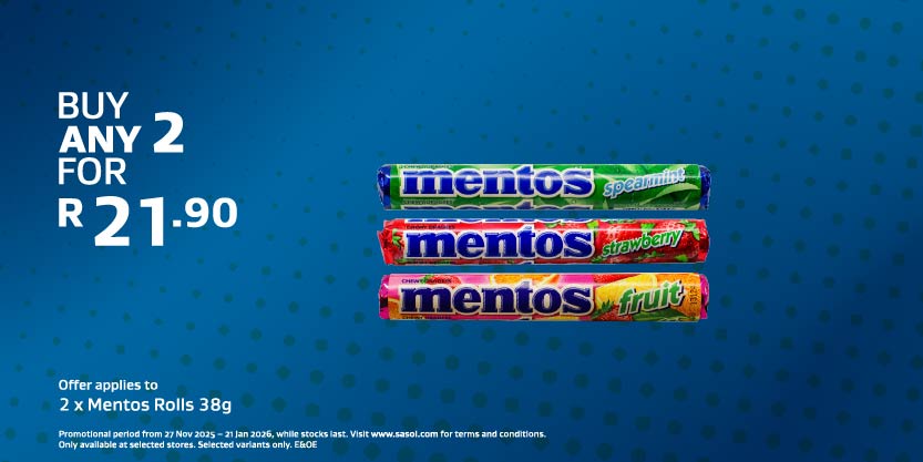 2 x Mentos Rolls 38g