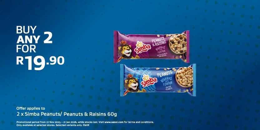 2 x Simba Peanuts- Peanuts & Raisins 60g