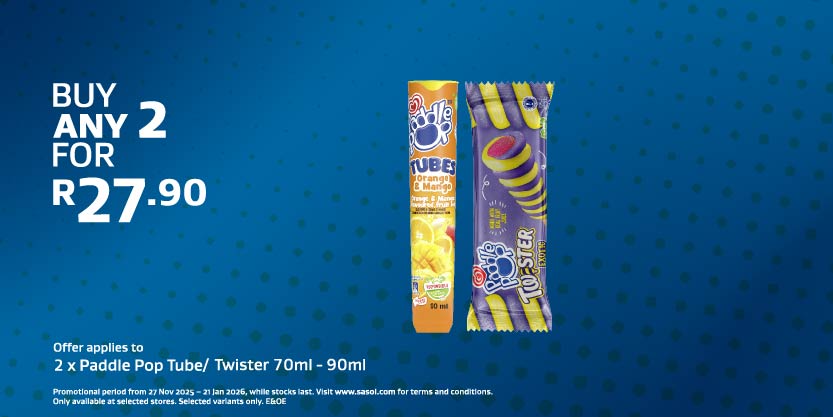 2 x Paddle Pop Tube- Twister 70ml - 90ml