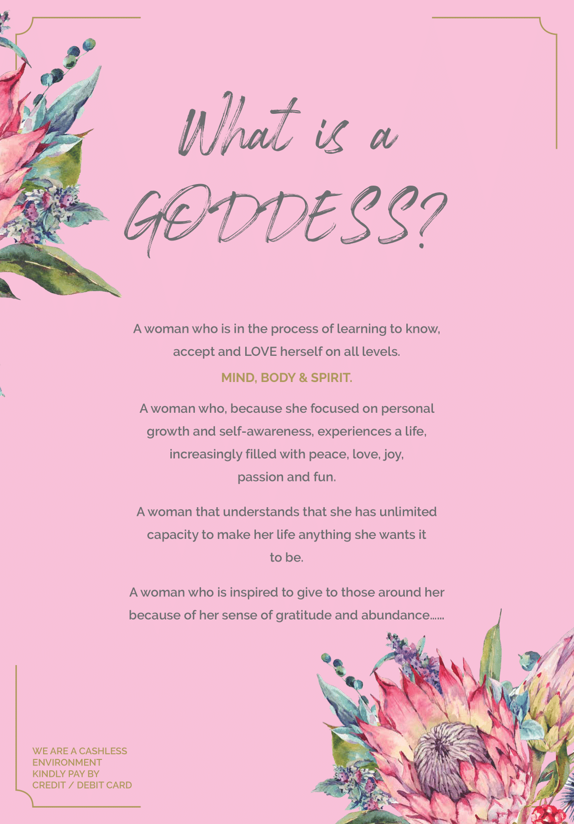 Goddess Café Rietondale Menu Dropped Into