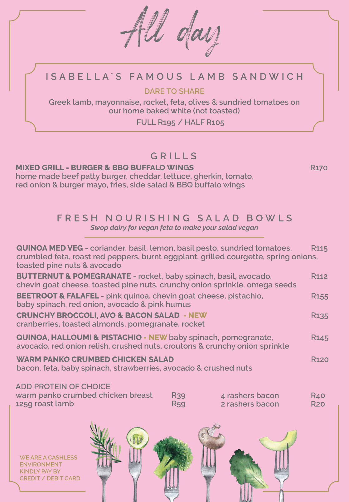 Goddess Café Rietondale Menu Dropped Into